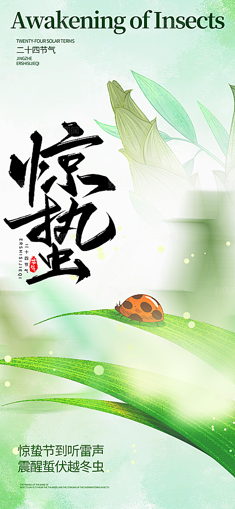 惊蛰二十四节气海报