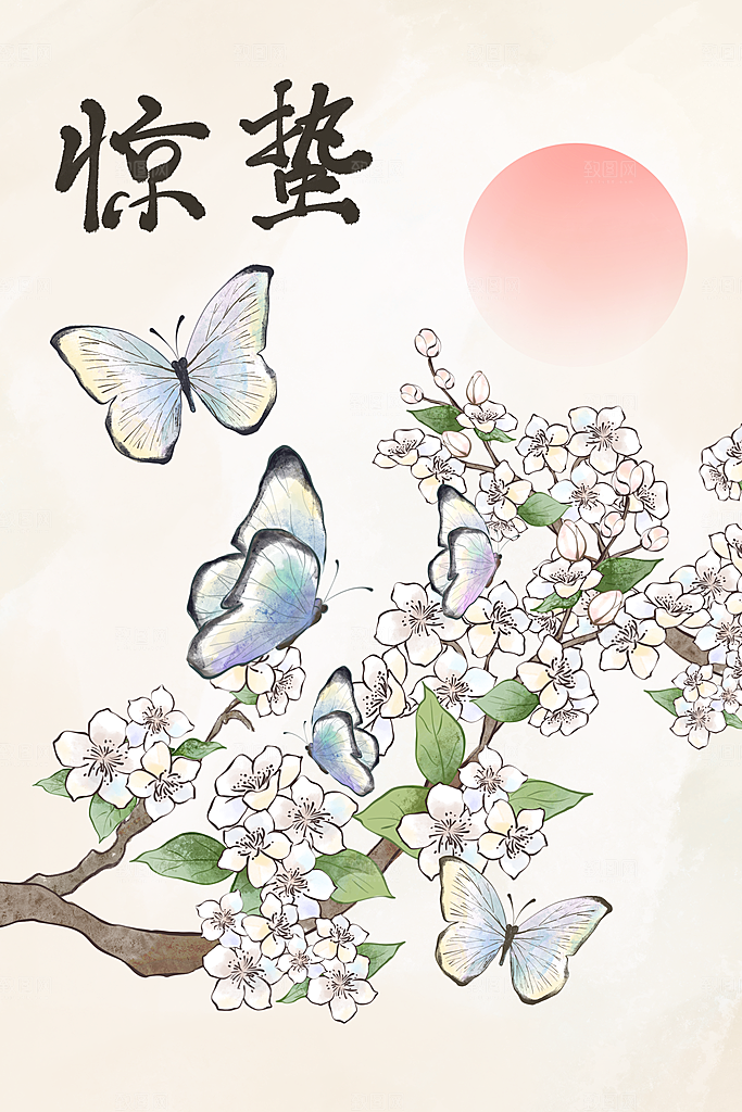 惊蛰二十四节气海报