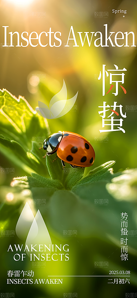 惊蛰二十四节气海报