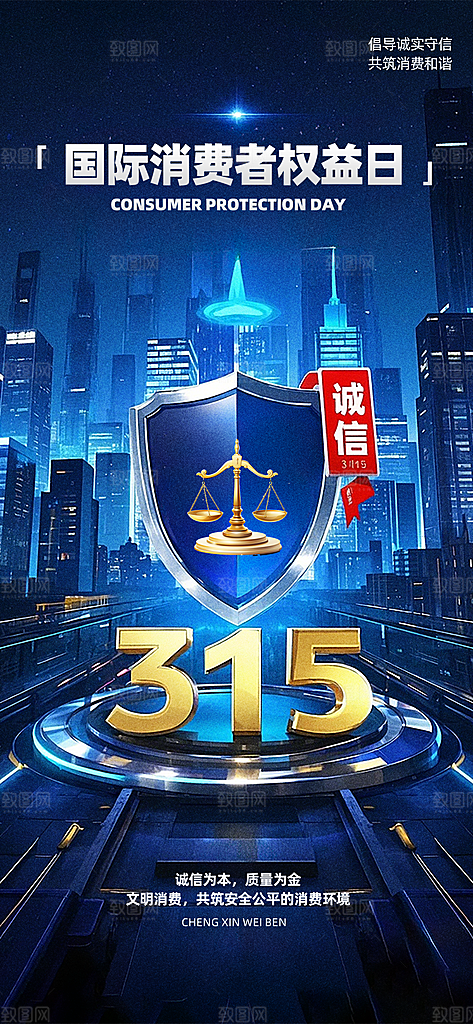 消费者权益日诚信315监管维权海报