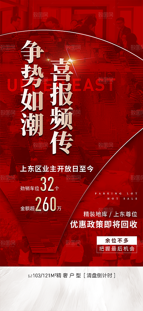 红色当地产置业大气促销海报