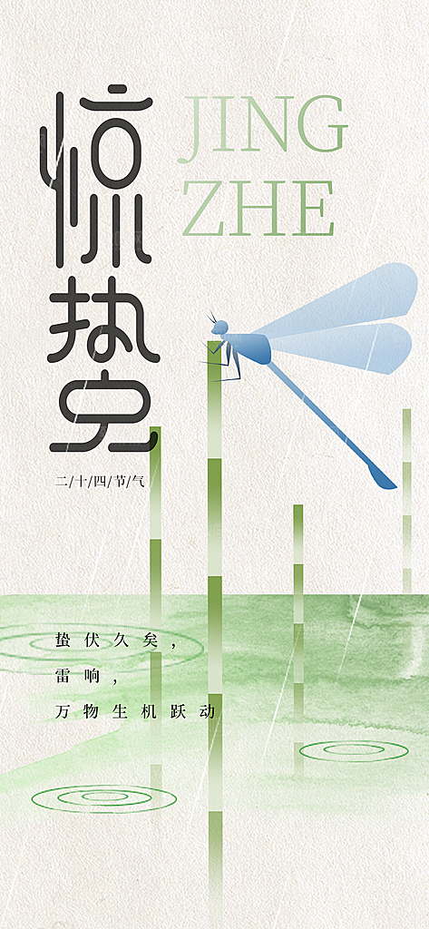 惊蛰二十四节气海报