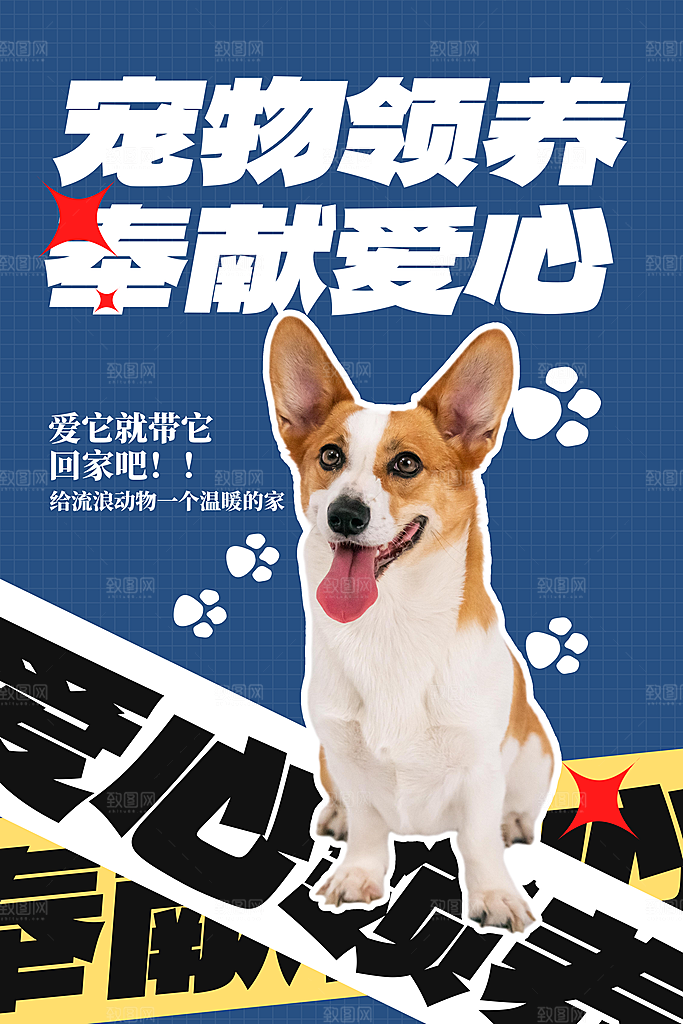 萌宠医院用品小动物托管寄养领养海报