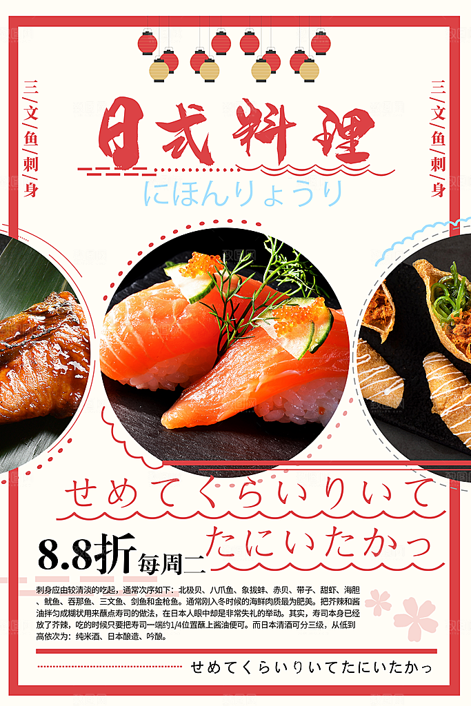 寿司料理日式料理餐厅美食美味寿司海报