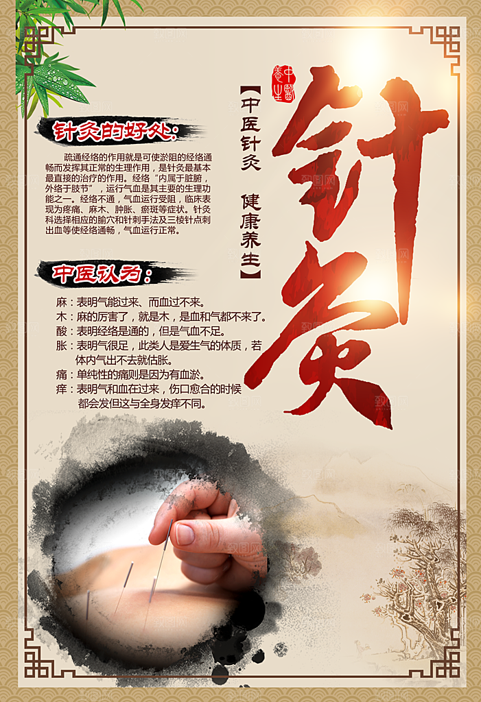 中医针灸宣传海报设计素材