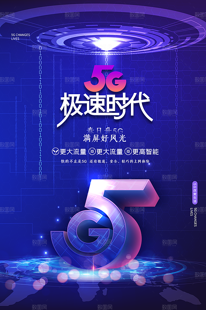 5G移动通讯套餐信息物联互联网络科技海报
