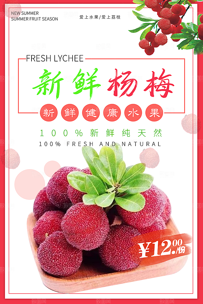杨梅宣传海报设计素材