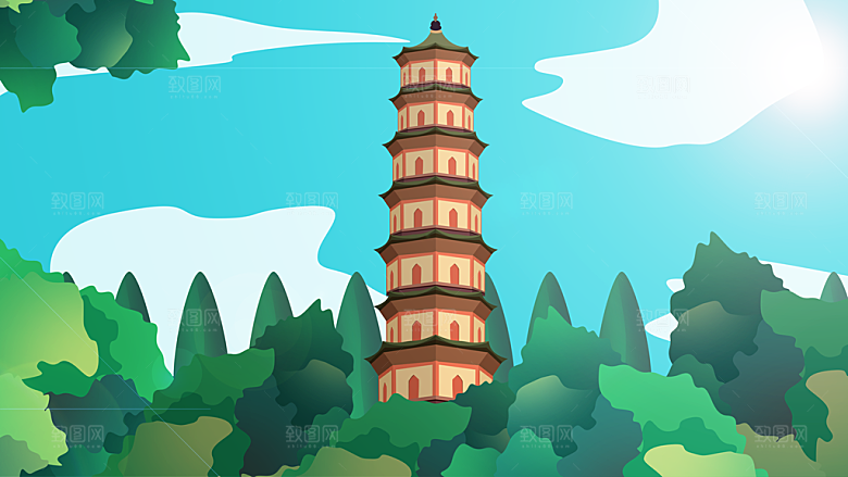 中国风古风古建筑背景