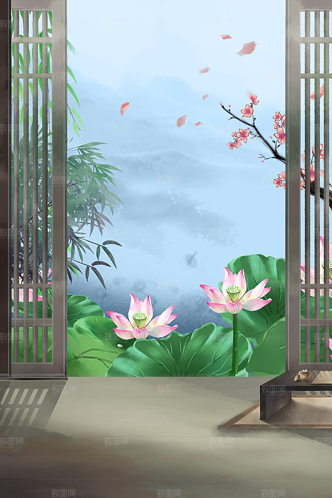 中国风古风古建筑背景