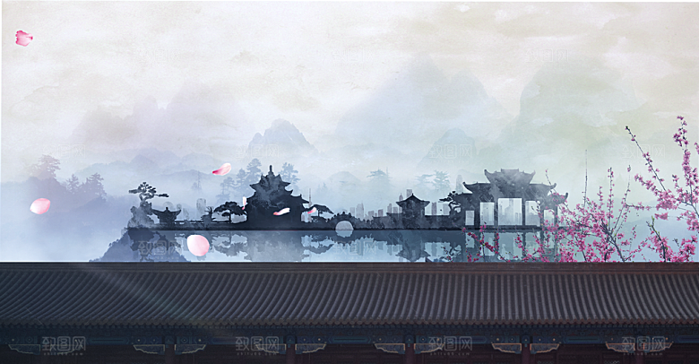 中国风古风古建筑背景