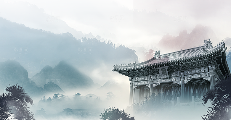 中国风古建筑古风背景