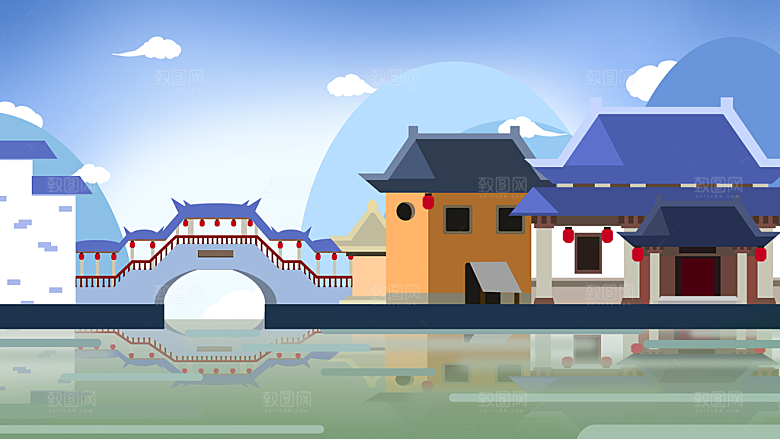 中国风古风古建筑背景