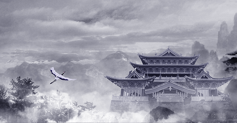 中国风古建筑古风背景