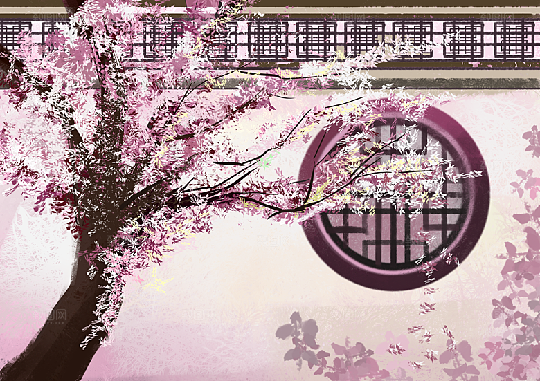 中国风古建筑古风背景