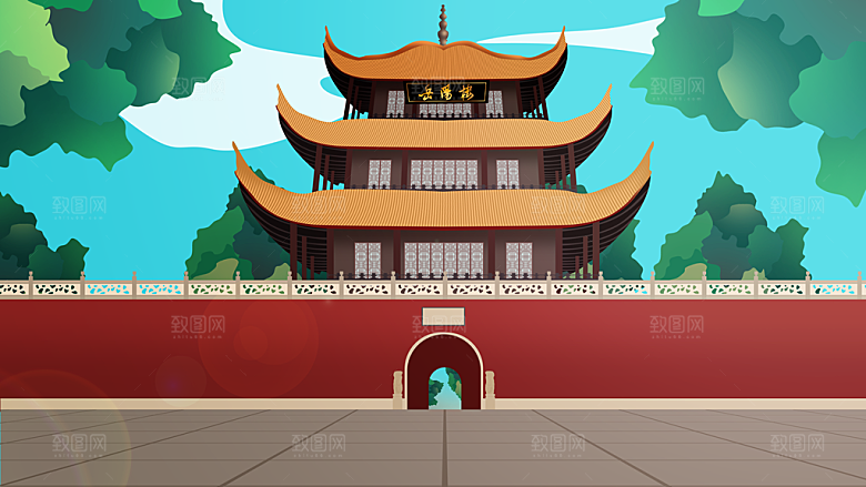 中国风古风古建筑背景