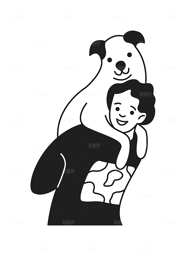 扁平化卡通人物矢量插画