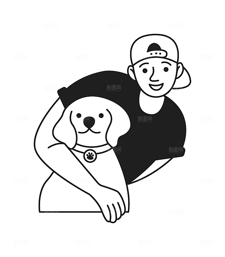扁平化卡通人物矢量插画