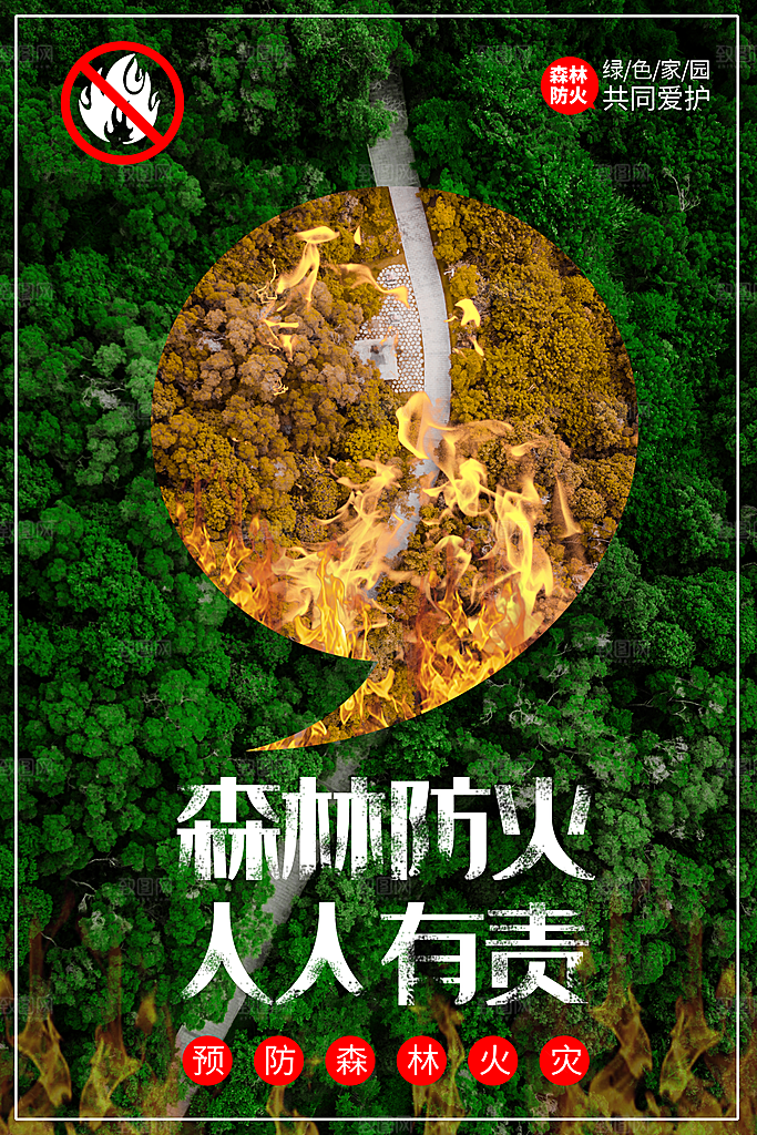 森林防火119消防安全日保护环境海报
