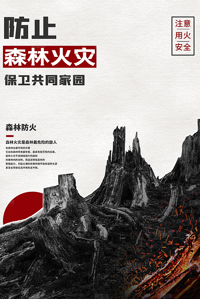 森林防火119消防安全日保护环境海报