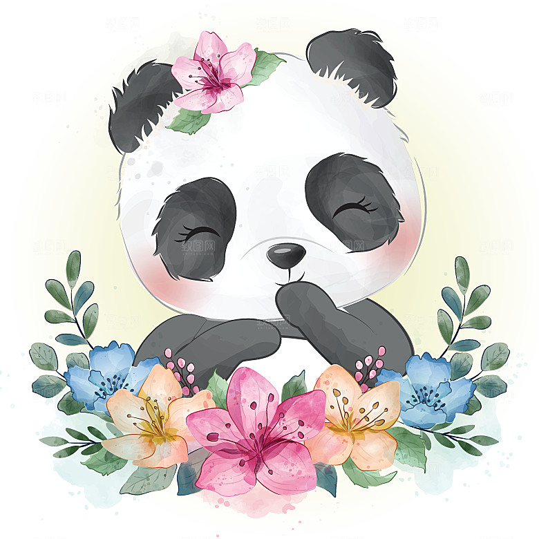 梦幻可爱卡通动物插画