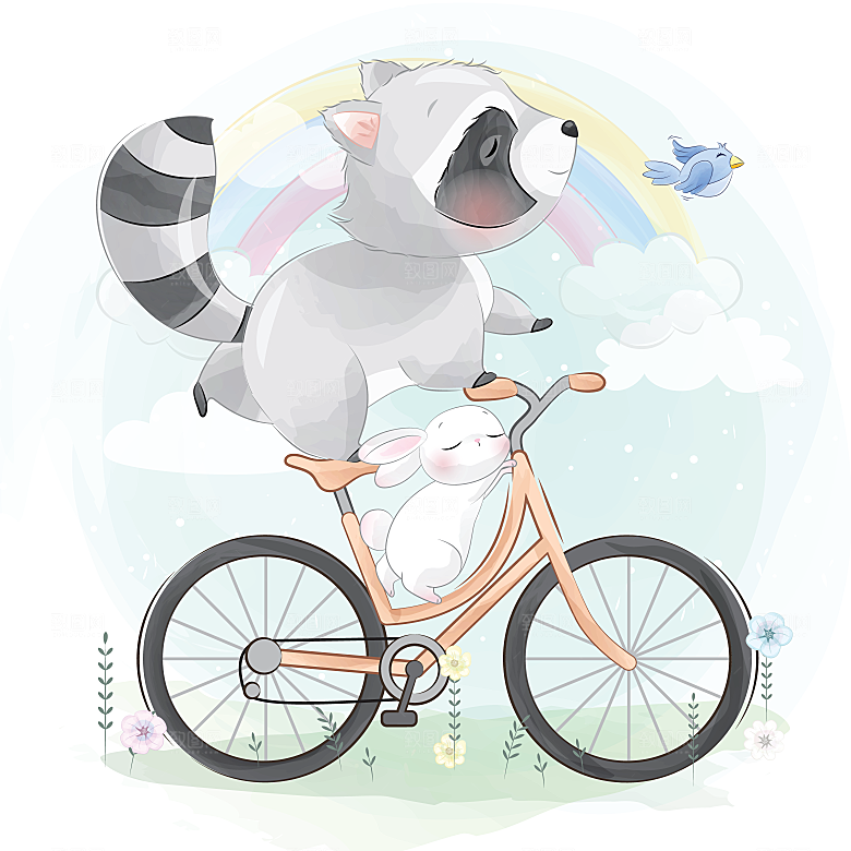 可爱卡通动物插画