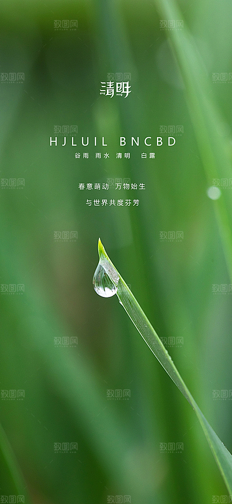 清明节大气唯美简约节日宣传国风海报