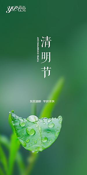 清明节宣传国风大气简约节日唯美海报
