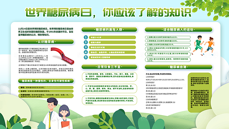 世界糖尿病日预防糖尿病医疗健康海报