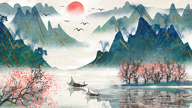 中国风山水装饰画