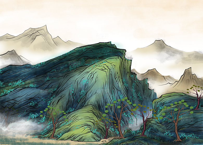 中国风山水装饰画