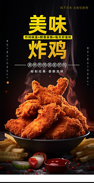 美味炸鸡促销宣传海报设计素材