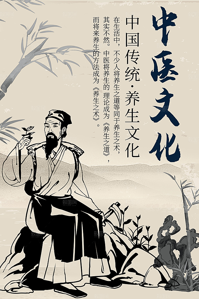 中国医师节致敬中医公益海报
