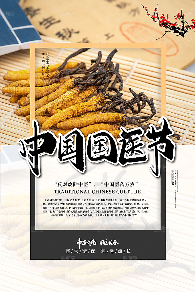 中国医师节致敬中医公益海报