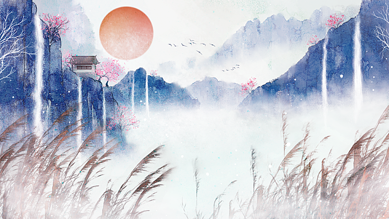 中国风水墨山水装饰画