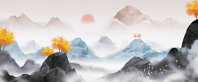 中国风山水装饰画