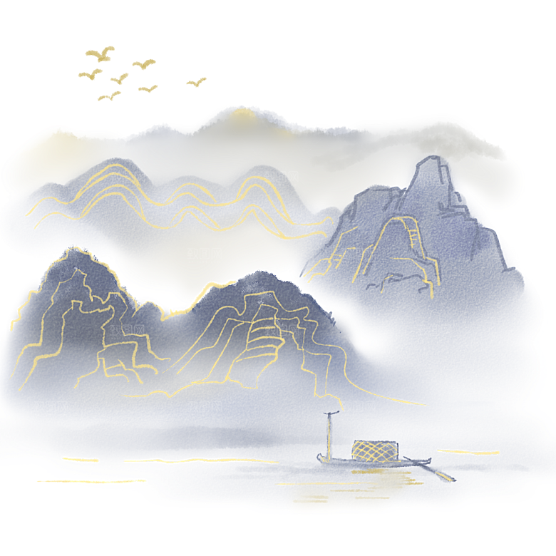 中国风水墨山水装饰画