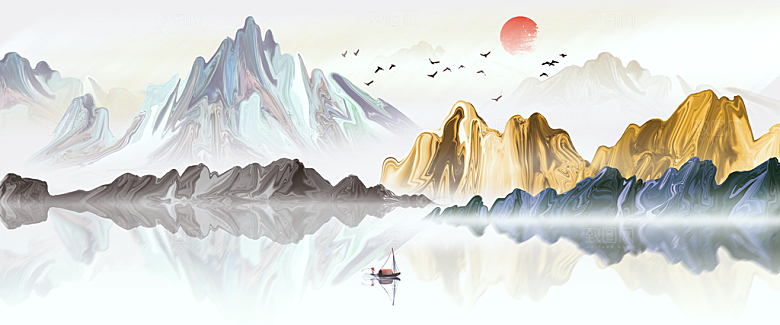 中国风山水装饰画