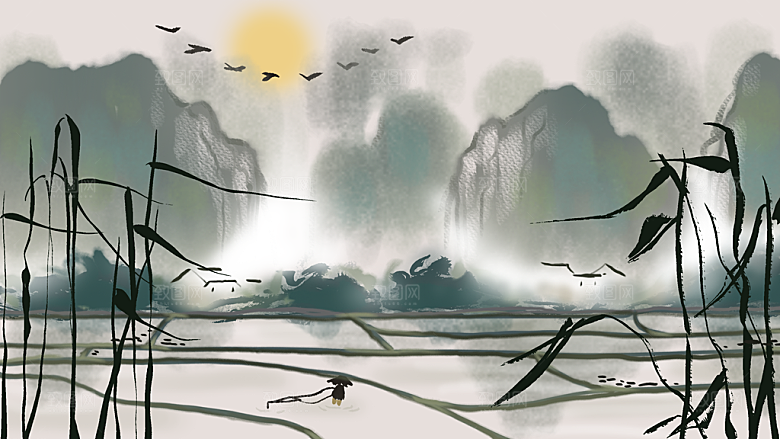 中国风山水装饰画