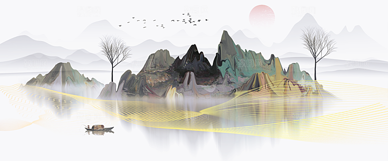 中国风山水装饰画