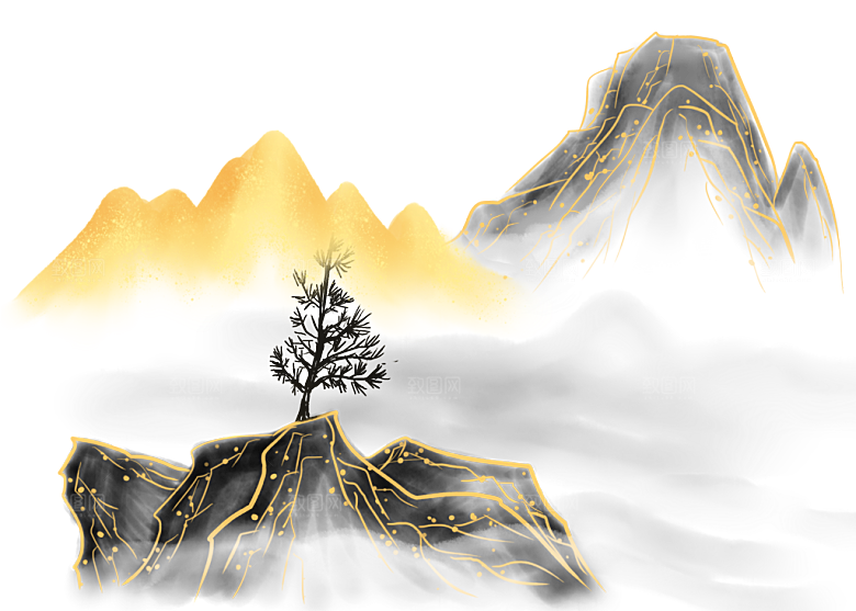 中国风水墨山水装饰画