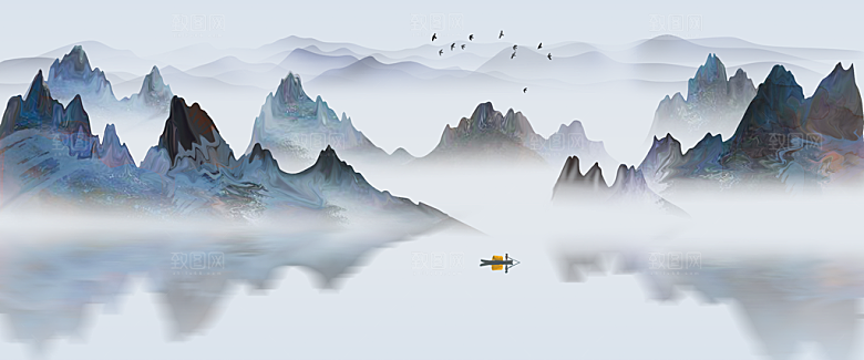 中国风山水装饰画