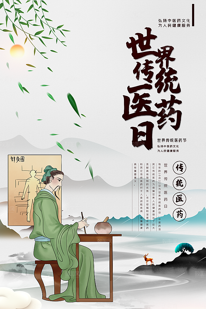 中国医师节致敬中医公益海报