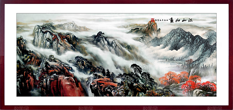 中国风装饰山水画