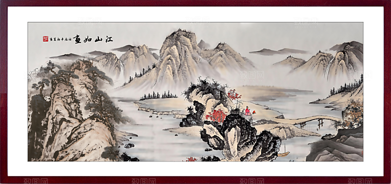 中国风装饰山水画