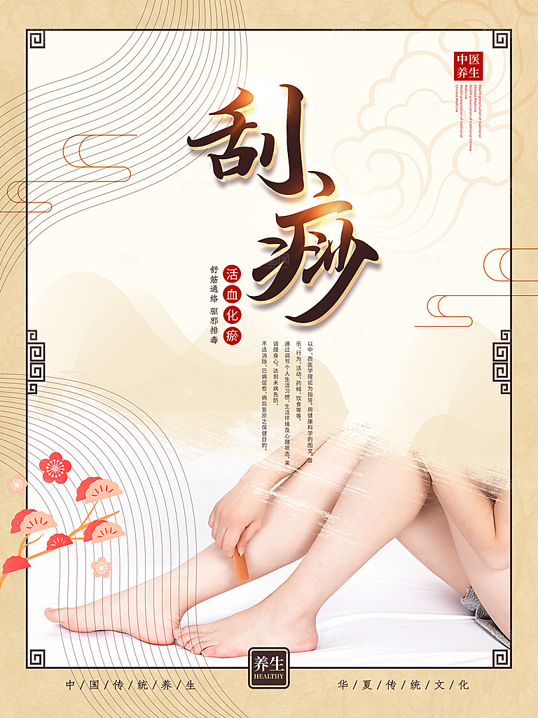 中医养生保健系列套图PSD宣传海报