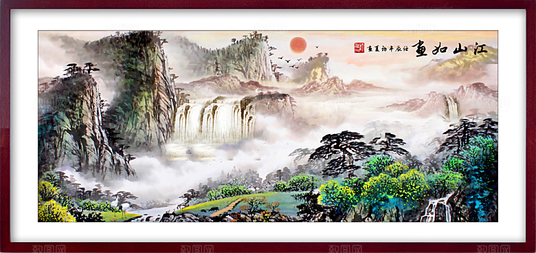 中国风装饰山水画