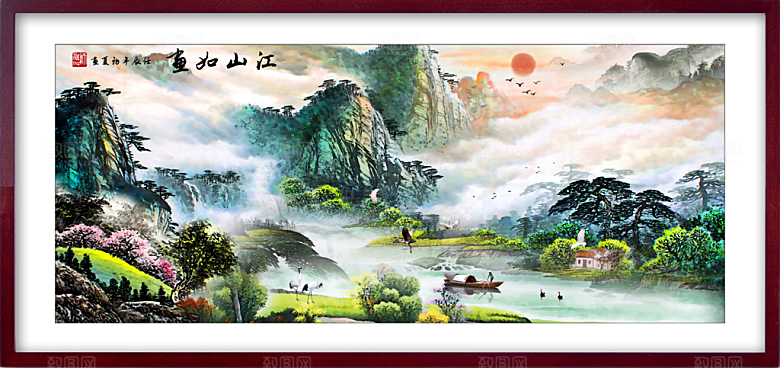 中国风装饰山水画