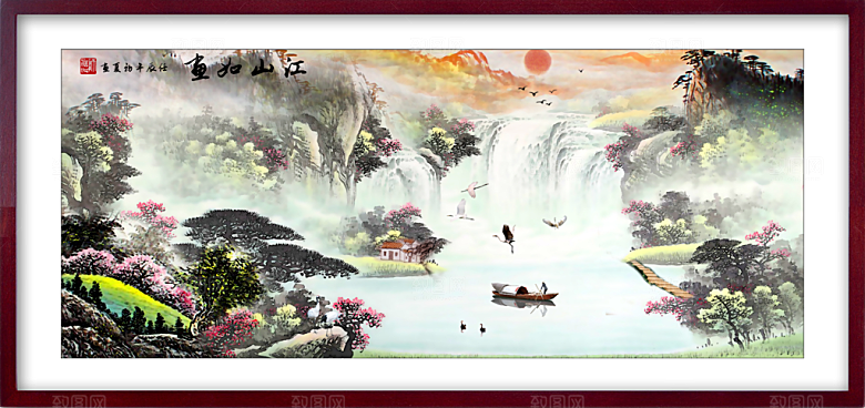 中国风装饰山水画