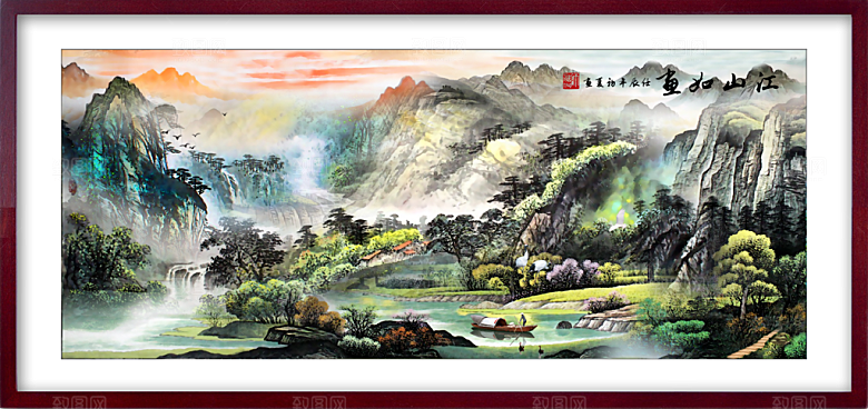 中国风装饰山水画