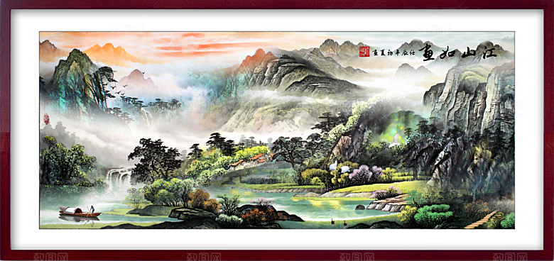 中国风装饰山水画